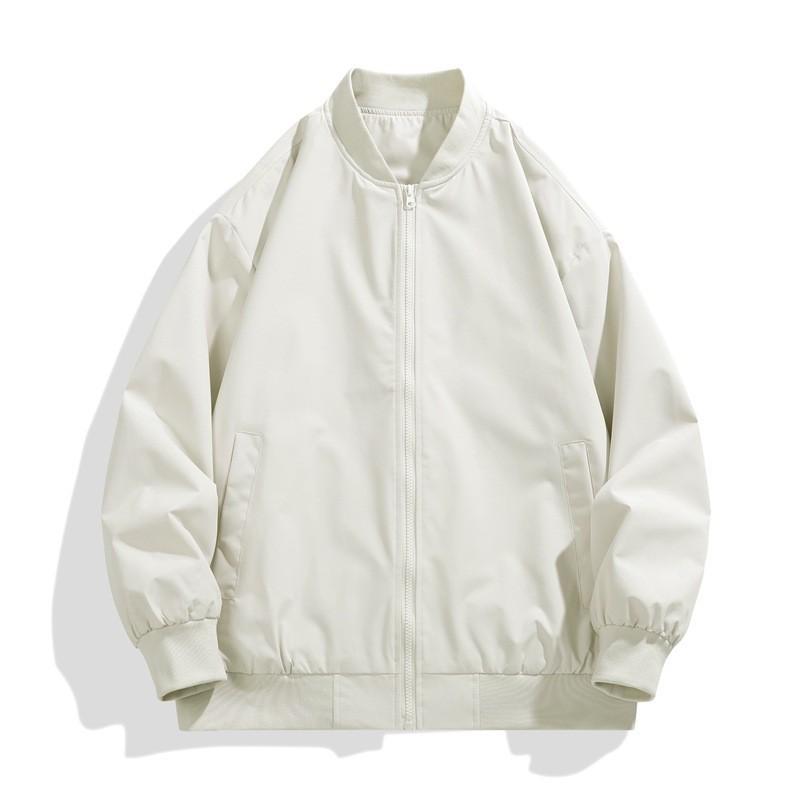Baseball Neck Waterproof Jacket for Men and Women The Same Style Spring and Autumn Trendy Loose Solid Color Versatile Casual Jacket