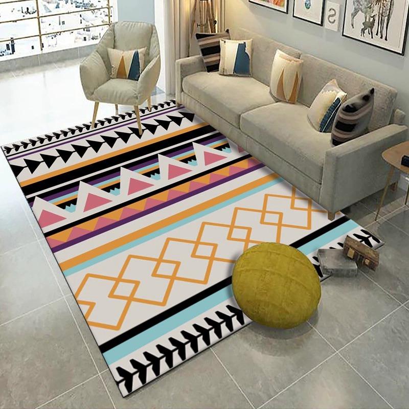 Retro Moroccan Style Retro Living Room Carpet Imitating Cashmere Foldable Washed Back Ethnic Style Mats Easy To Clean Classic