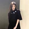 Summer Shoulder Cotton Cat Short-sleeved T-shirt Women's New Design Sense Niche American Loose Half-sleeved Top