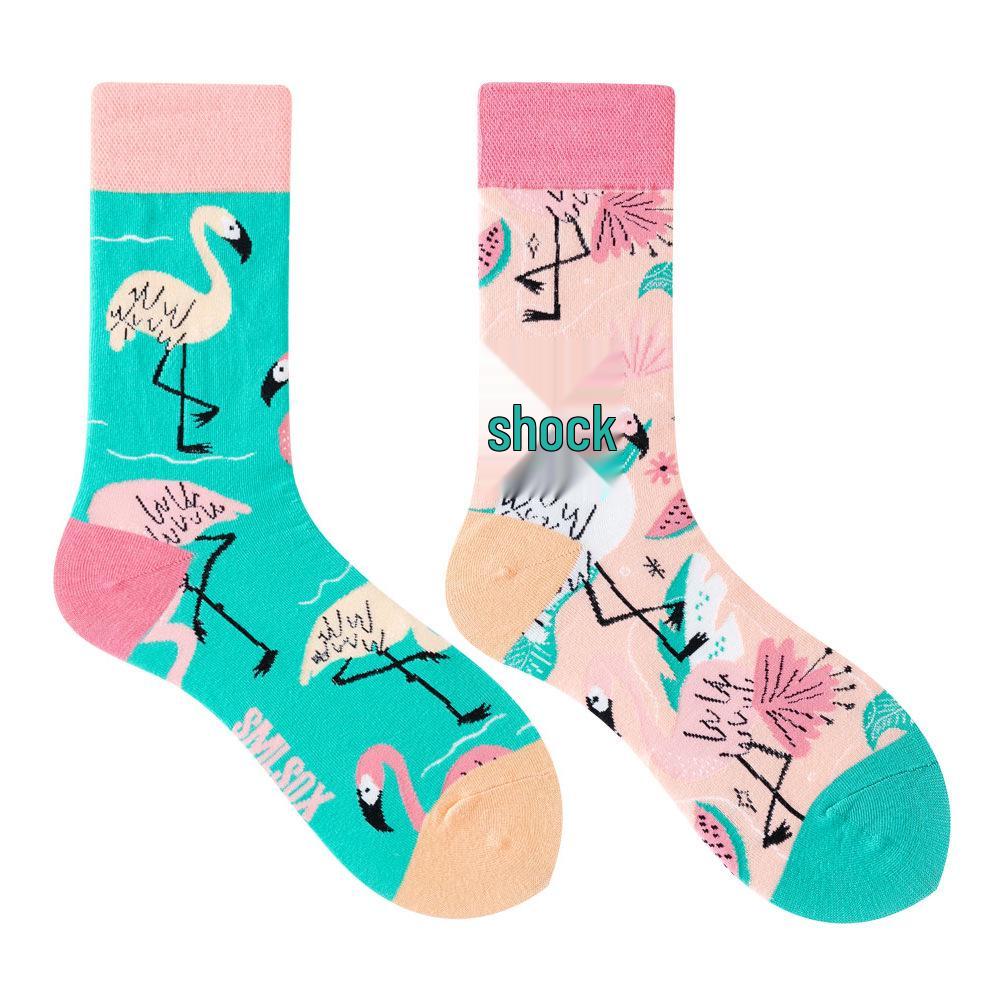 Calzini AB Asimmetrici Trendy Divertenti per Coppia Anatra Mandarina Colorati Calzini a Mezza Gamba SMLSOX