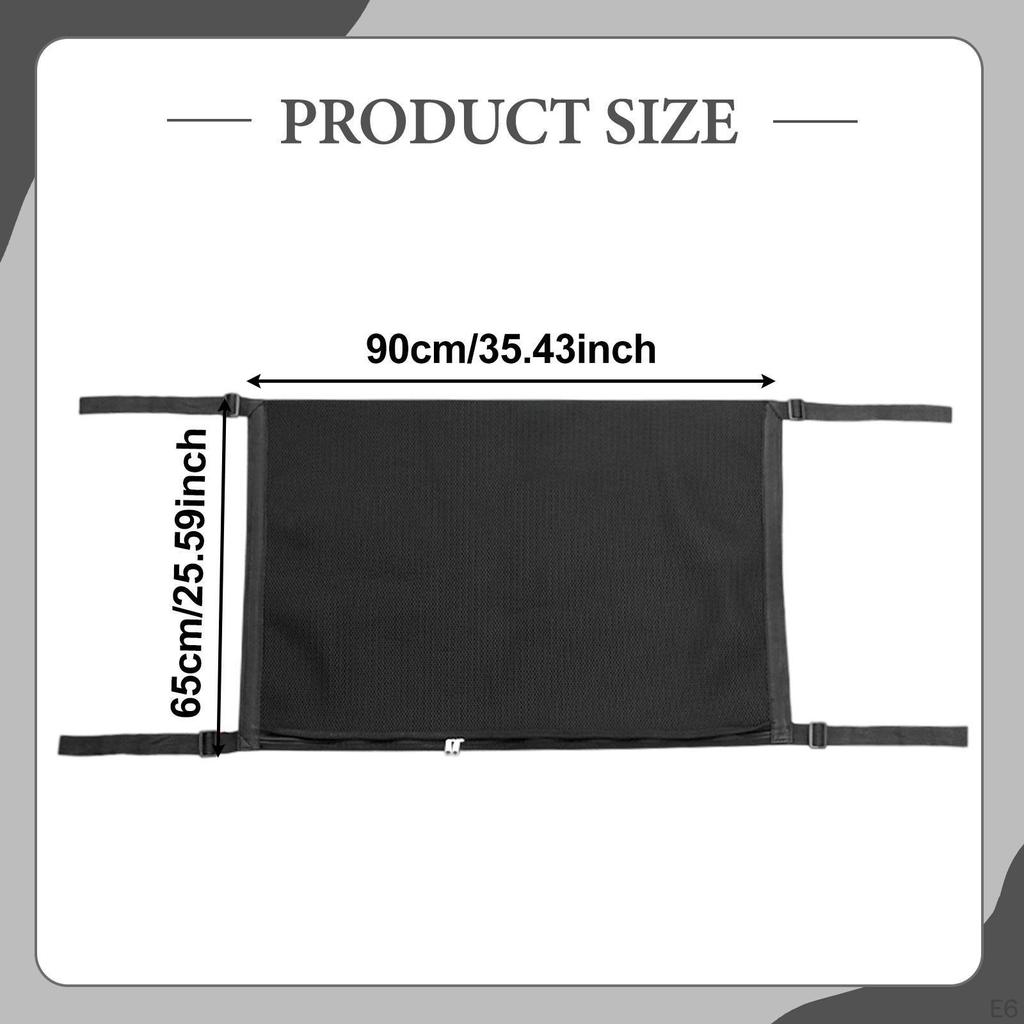 Car Ceiling Cargo Net Bag Auto Organizer Hanging Zippered Pocket Material Convenient