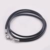 Black Leathers Necklace Cord with Stainless Steel Clasps for Necklaces Pendant Bracelet String Rope DIY Jewelry Making