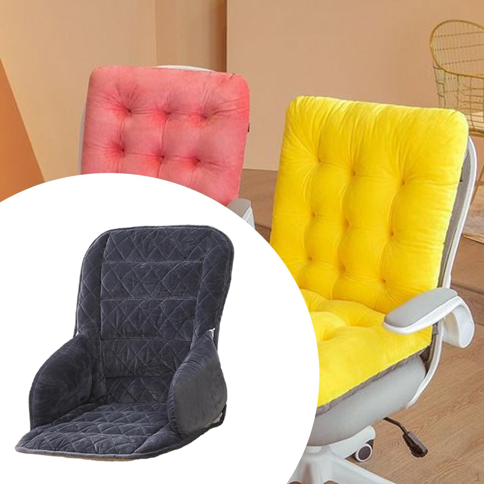 Плюшевая подушка для спинки и сиденья стула для письменного стола 45x48x55 см легкая с фиксированными пряжками моющийся аксессуар Style D 11329₽