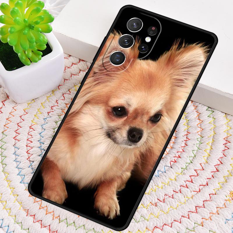 Tier Chihuahua mit Blume Handyhülle für Samsung Galaxy note 10 pro S26 Ultra S23 S24 FE S25 S21 S22 PLUS stoßfeste Hülle