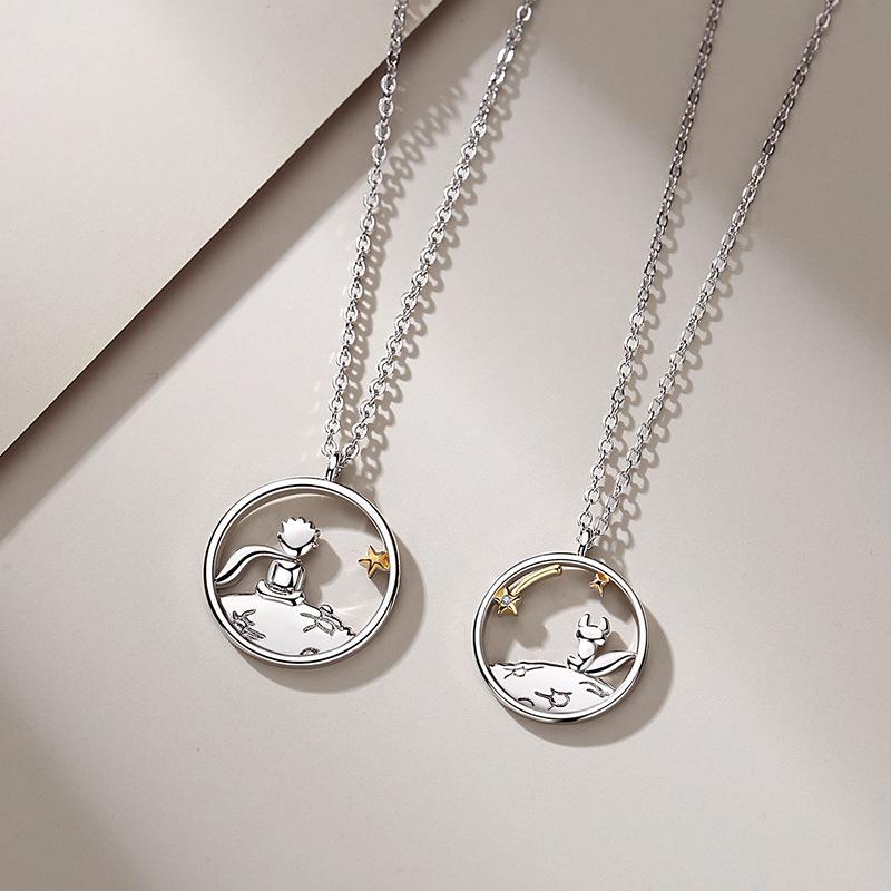 Couple Prince Little Fox Pendant Personality Necklace Valentine'S Day