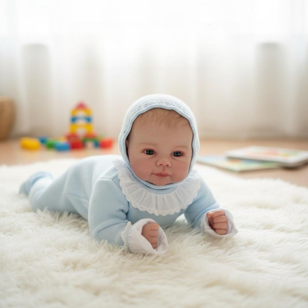 Realistic 19 Inch Simulation Dolls Julietta Soft Touch Cloth Body Newborn Dolls Handmade Painting Hair Alive Bebe Reborn Dolls for Kids Holiday Gift