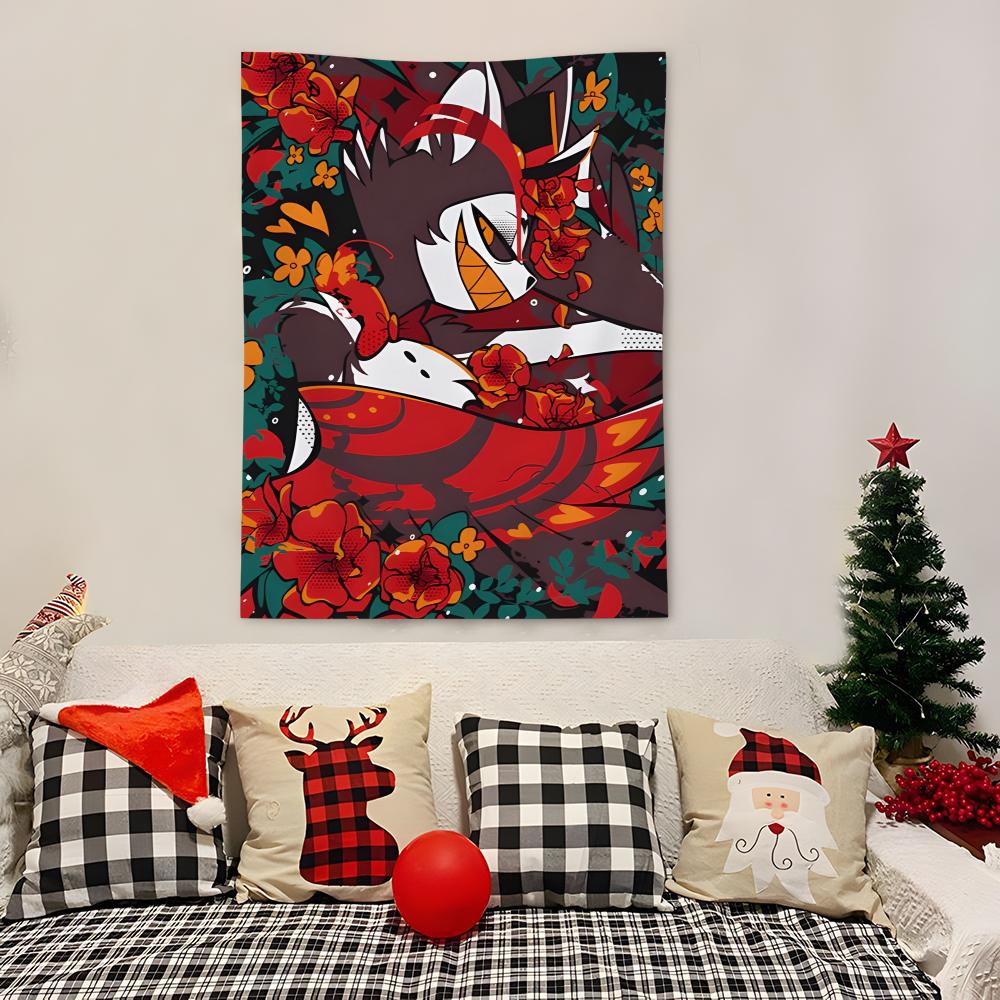 Anime Hhazbin Hotel Husk Tapestry Decoration Art Microfiber Background For Bedroom Living Bar Garden Outdoor Festival