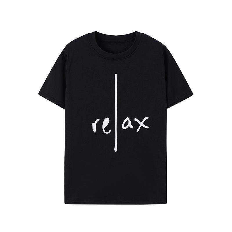 

2025 Women s Casual Letter Print T-Shirt: Spring/Summer Short Sleeve, Round Neck M чёрный