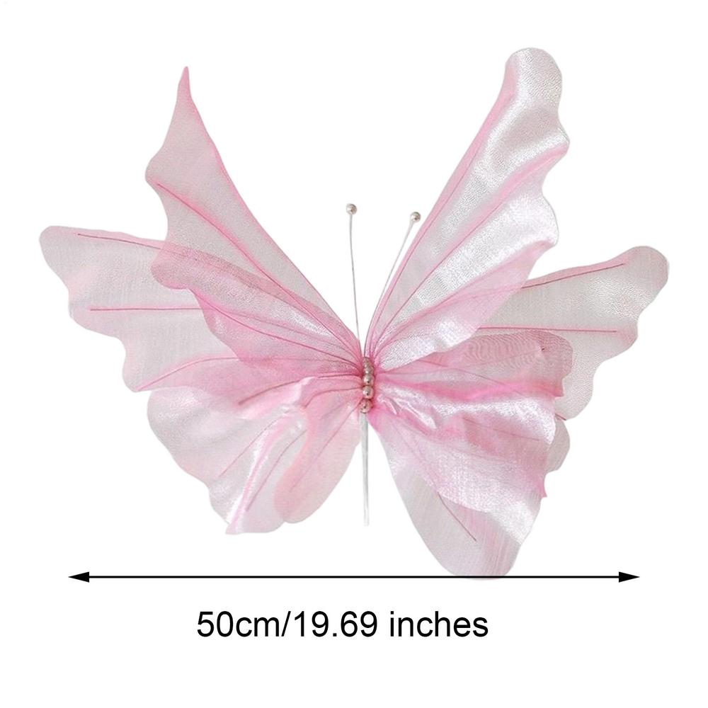 

Large Butterfly Party Decor Silk Realistic Dreamy Party Decor 3D Large Butterfly For Porch Arch Window Door Fence Dining Room розовый