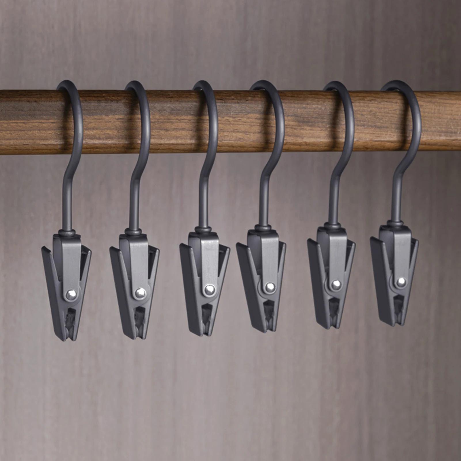 

6pcs Multifunctional hook clip metal aluminum alloy hat skirt storage clip clothes hangers drying clip seamless pants racks 6pcs серый