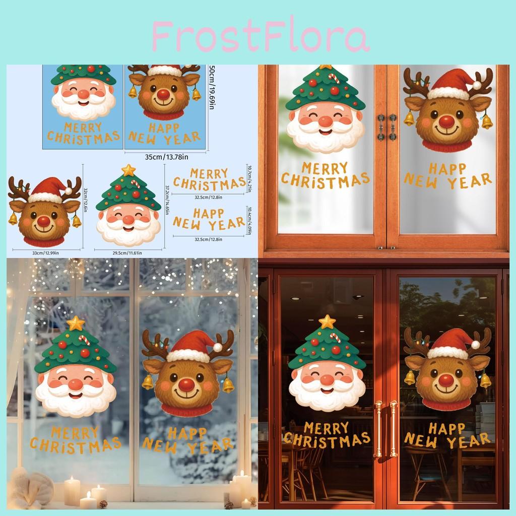 Fenster Weihnachts-PVC-Aufkleber Santa und Rentier Design zur Heimdekoration