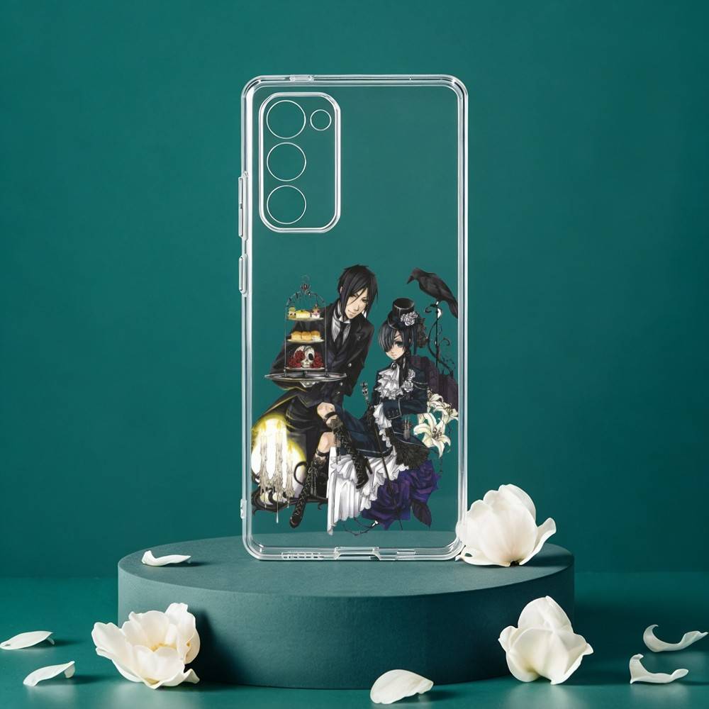 Black Anime B-ButlerS Phone Case For Samsung Galaxy S24 S25 S23 S22 S21 Plus S24 S25 Transparent Cover Case Samsung S305G