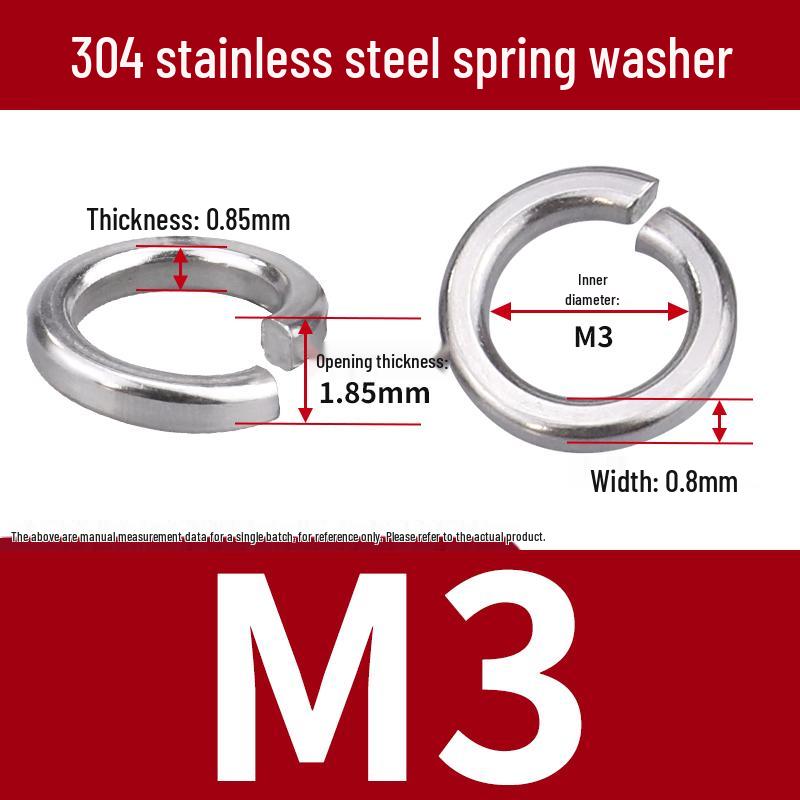 Stainless Steel & Blackened Carbon Steel Spring Washers (M1.6-M42) Elastic Open Washers