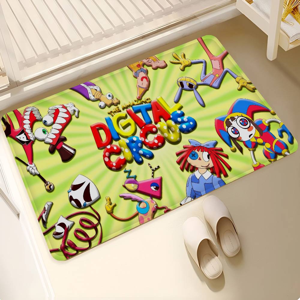 T-the A-amazing D-digital Circus Room Mats Anti-slip Absorb Water Long Strip Cushion Bedroon Mat Welcome Doormat