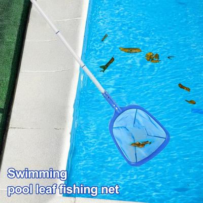Pool Skimmer Rake with Adjustable Pole Fine Mesh Pool Leaf Catcher Detachable Leaf Net for Cleaning Pools Spas Hot Tubs Fountains