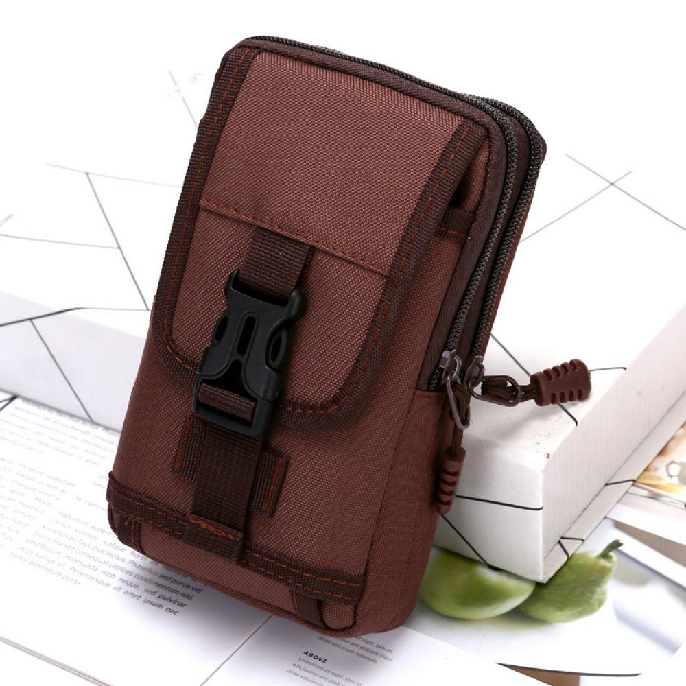 

Nylon Colth Belt Waist Bag Horizontal/Vertical Style Phone Purse Mobile Phone Bags Outdoor Vertical Brown