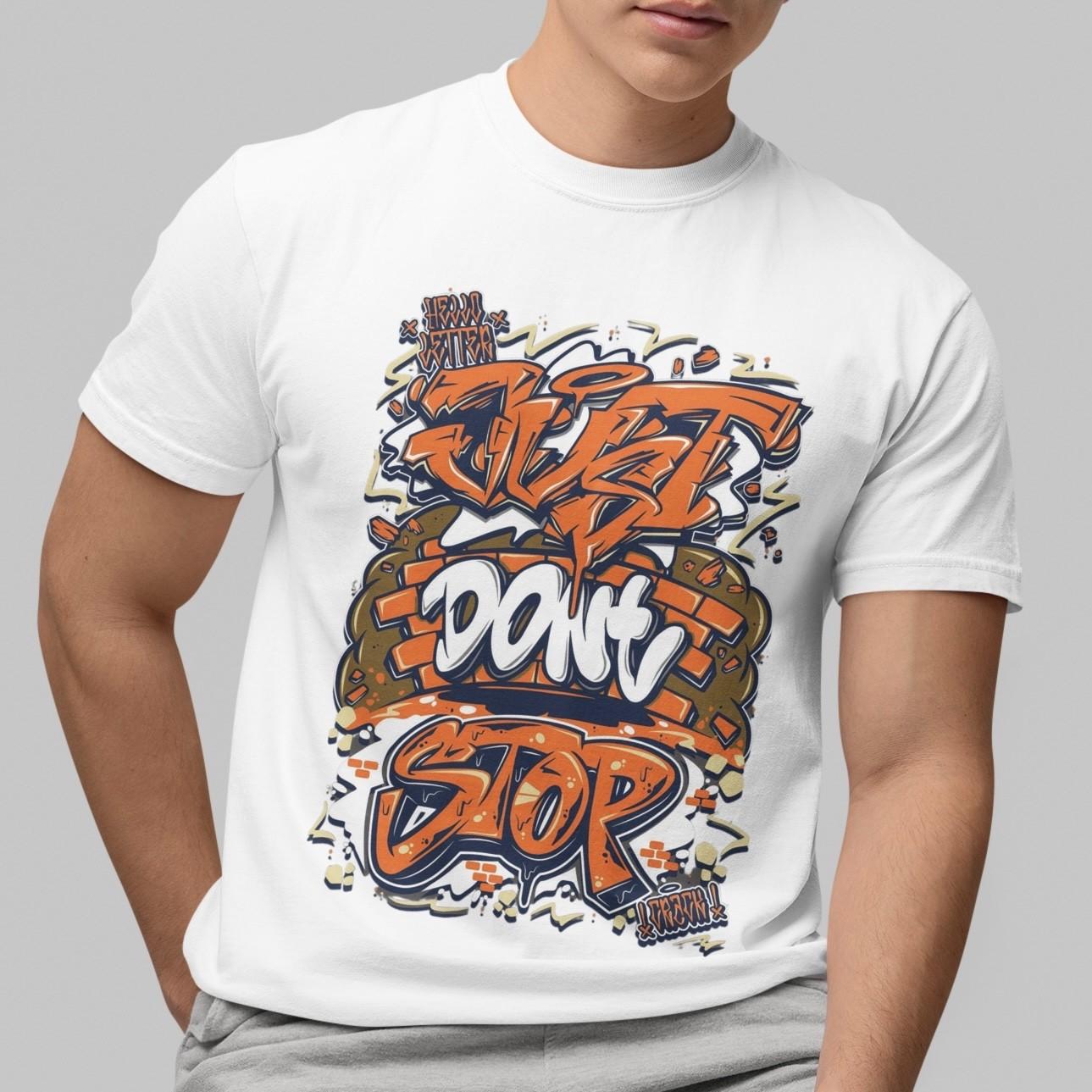 Unisex Graffiti Street Art T-Shirt Just Don t Stop Graphic Tee Urban Hip Hop Top S