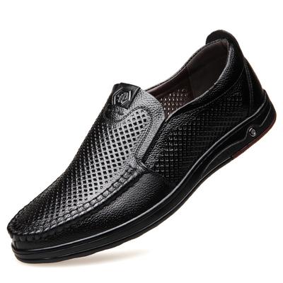 Mode Herr Sommar Loafers Skor Äkta Läder Mjuka Herr Casual Slip-on Utskurna Skor Nappa Sommar Loafers 2024