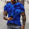 Fashionable Camouflage Hip-Hop Pattern Men's Printed T-shirt Casual Round Neck Comfortable Short Sleeved Top