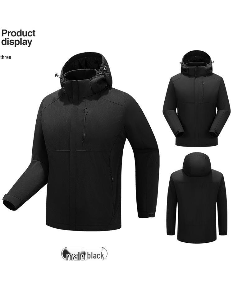 Heated Graphene Cotton Ski Jacket - Windproof Winter Wear for Couples