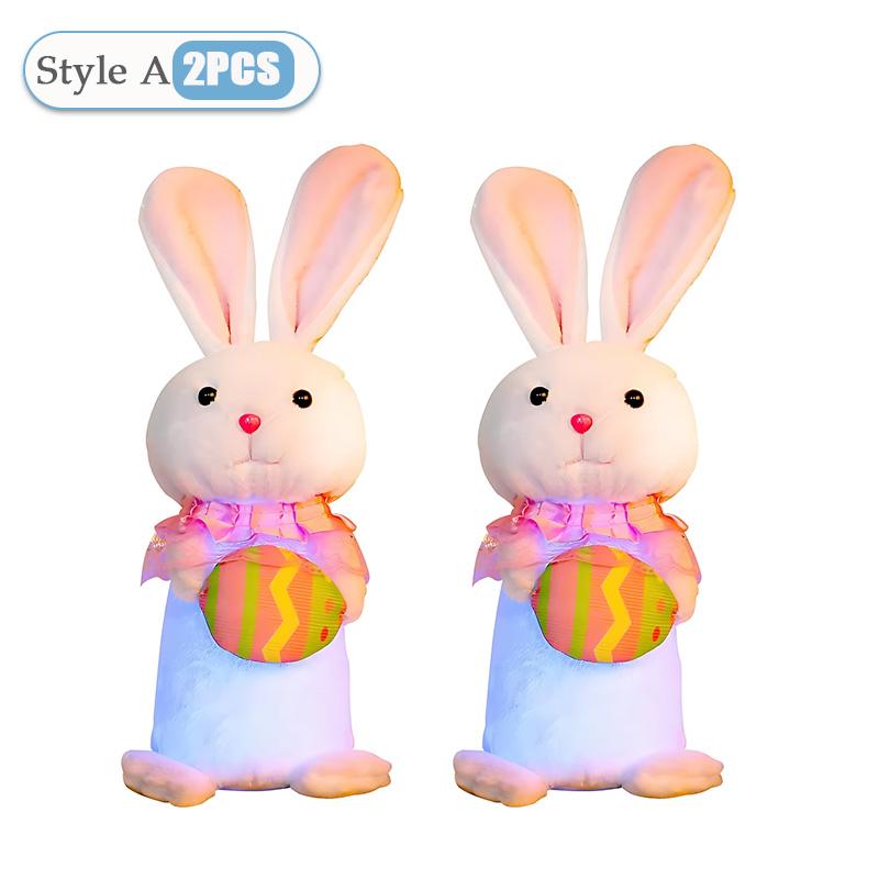 1-3PCS Comprehensive Gift Easter Glowing Bunny Doll Small Rabbit Ornament New Year Home Decoration Festive Holiday Display