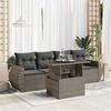 VidaXL Garden Furniture Set 5 Pcs with Grey Cushions Braided Resin 3326561