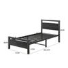 Bed Frame 90x200 Cm Made of Metal & Wood – Stable Single Bed with Slatted Frame & Storage, Guest Bed/Youth Bed