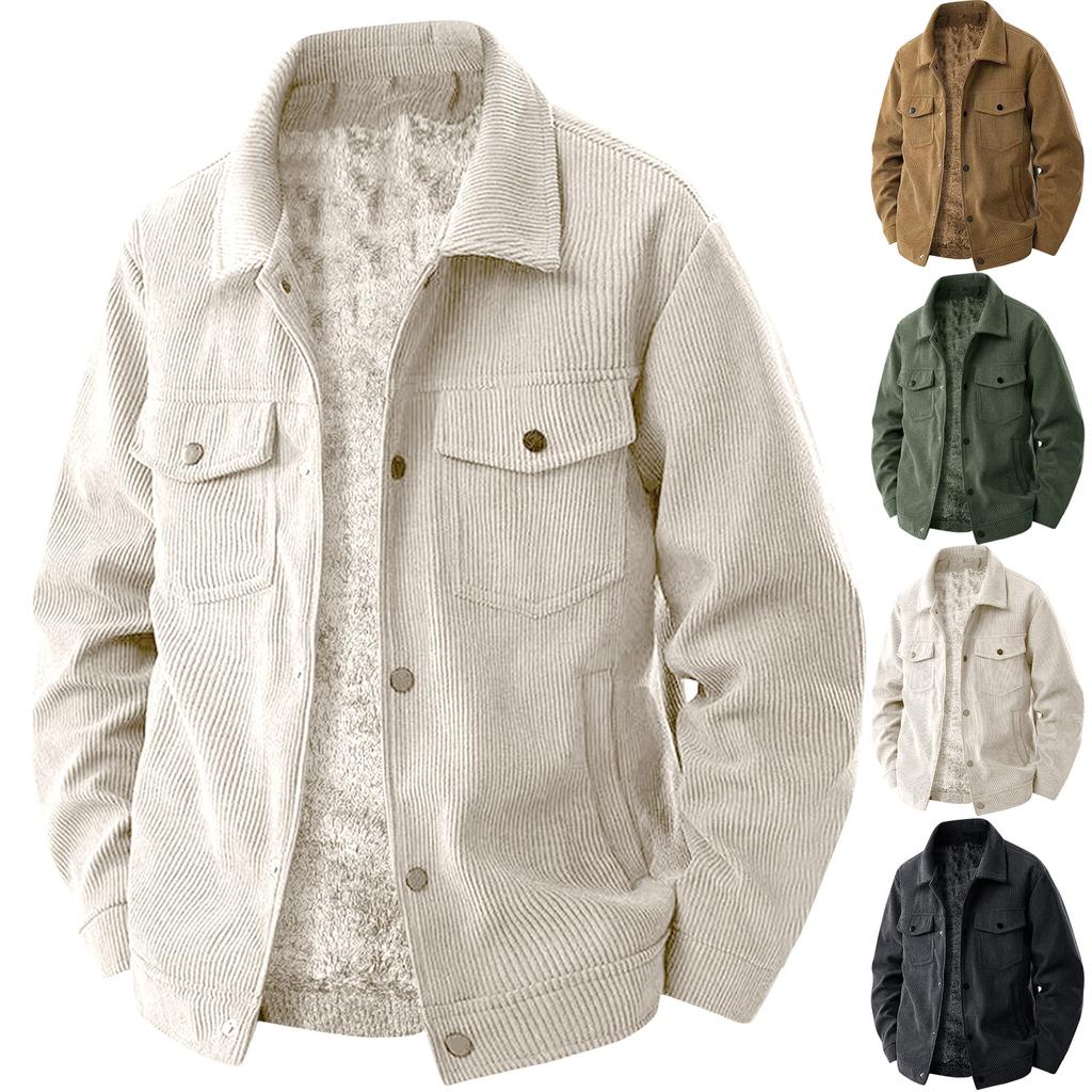 Pánská sametová bunda jednobarevná retro trend ležérní všestranná klopa pracovní top