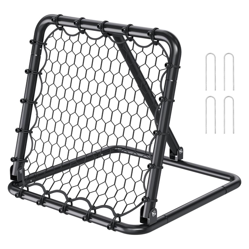 VEVOR Soccer Rebounder Rebound Net, Kick-Back 34"x34", Portable Football Training Gifts, Fully Adjustable Angles Goal Net