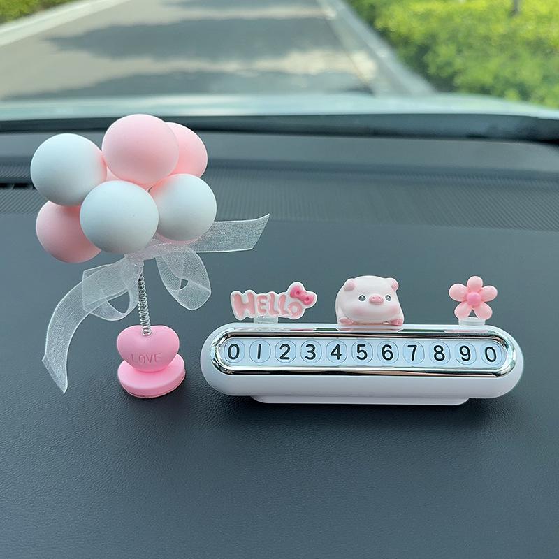 Cute Temporary Parking Phone Number Plate for Car Interior