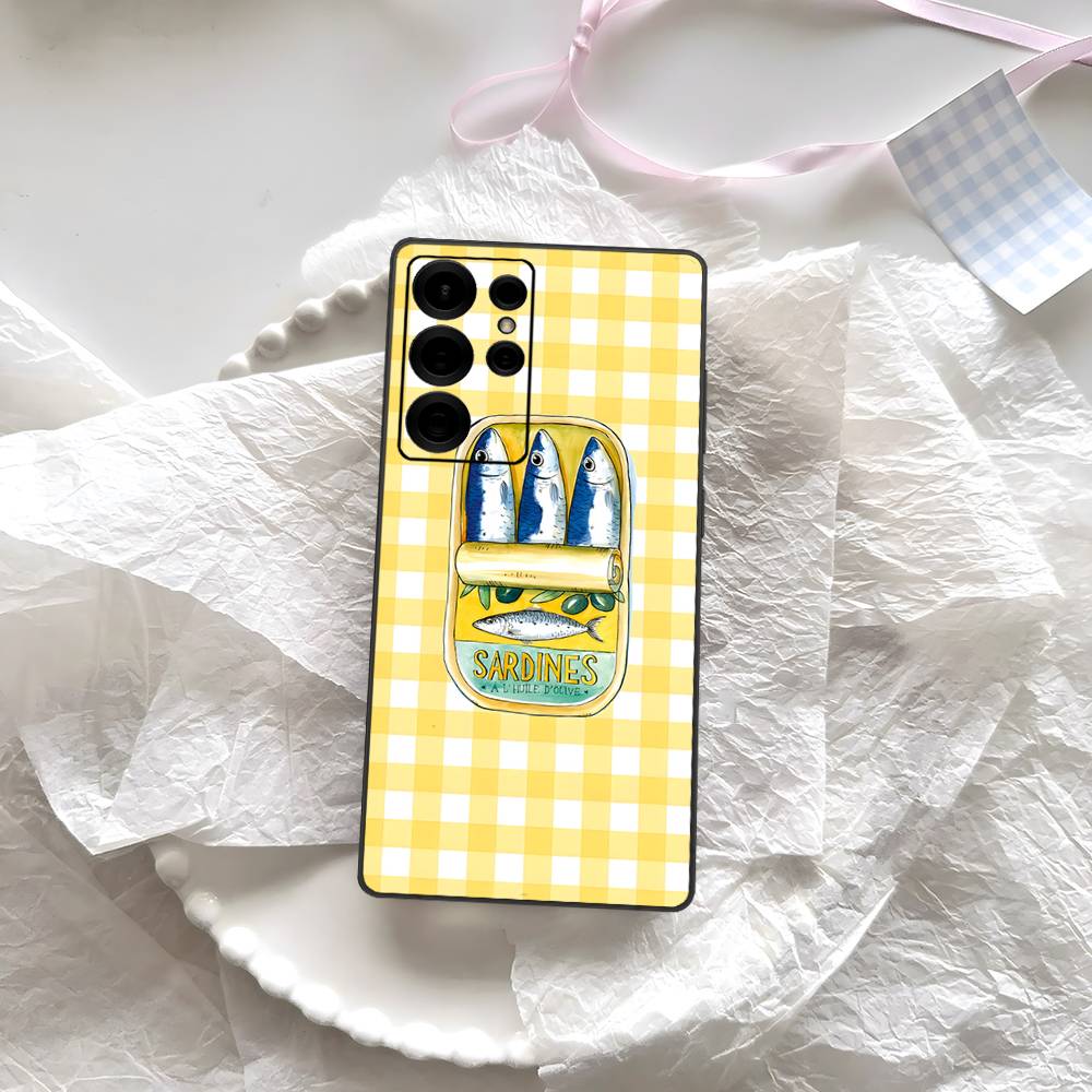 Sardines Phone Case For Samsung S 24 Fe 25 Ultra Plus 20 Lite 21 30 22 23 24 22 Ultra 5G Fundas