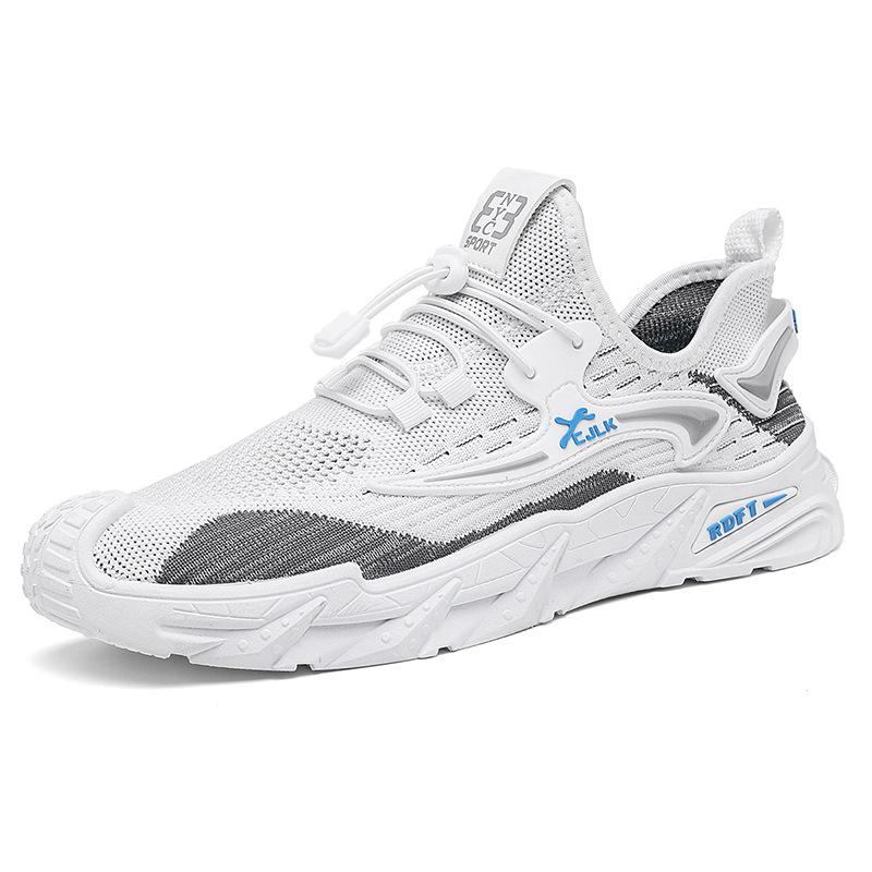 Men's Shoes 2025 Summer New Men's Elastic Band Trendy Casual Shoes Outdoor Comfortable Breathable Mesh Sports Trendy Shoes