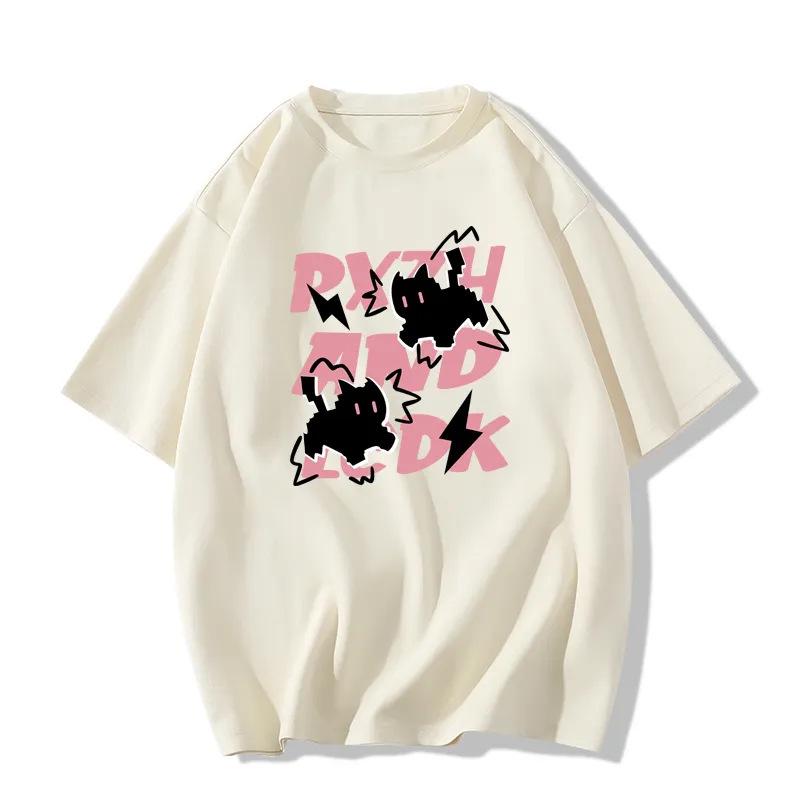 

Женская хлопковая футболка в американском ретро стиле «Кошачья академия» - Свободная, стройнящая и модная S, up to 90 jin