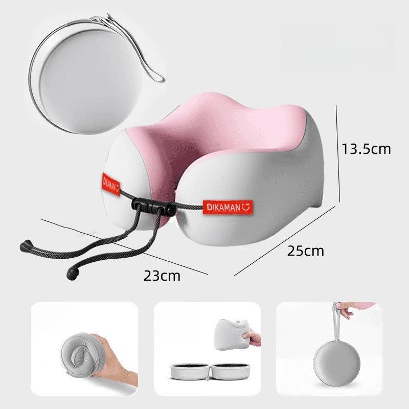 Memory Foam U-Shaped Neck Pillow Travel Neck Support Portable Office Airplane Sleep Pillow with Storage Case