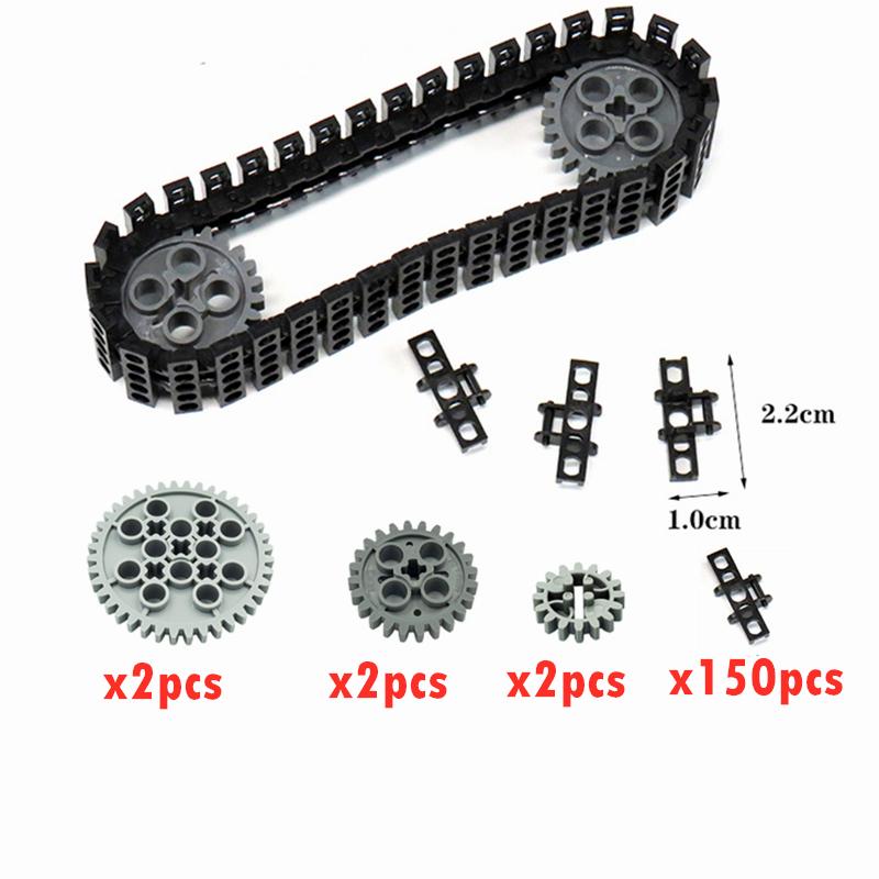 Technical Parts 3711 3873 57518 57519 Building Block Brick Link Tread Sprocket Tanks Tracks Rivets Mechanical Engineering Toys
