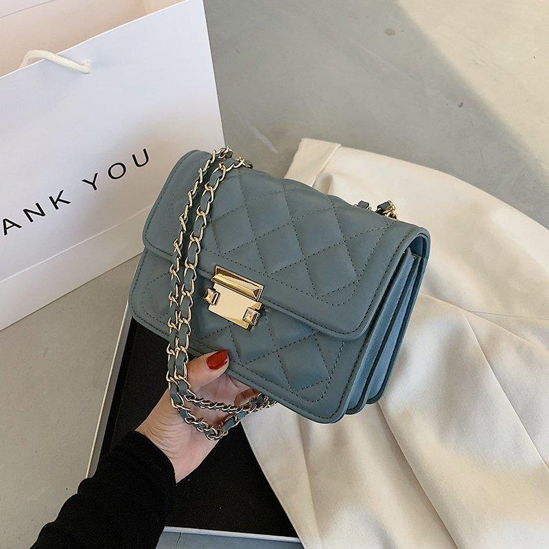 Internet celebrity chain bag female popular new fashion versatile messenger bag foreign style diamond shoulder small square bag