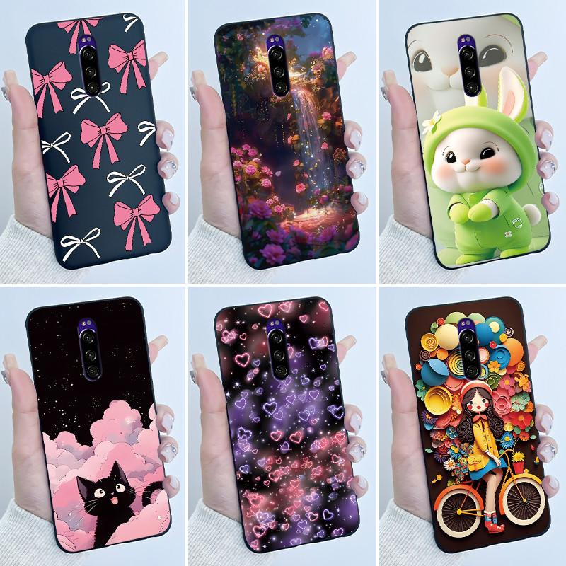 For Sony Xperia 1 Casing Luxury Cute Love Rabbit Funny Black TPU Soft Silicone Protective Back Cover For Sony Xperia1 Phone Case