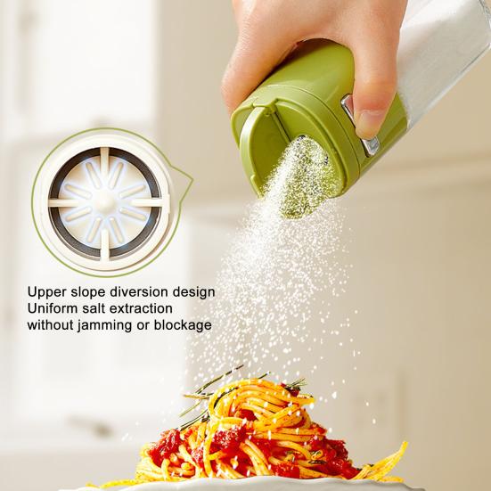 2-In-1 Glass Salt Spice Dispenser with Press-Type Portion Control Airtight 180ml Seasoning
