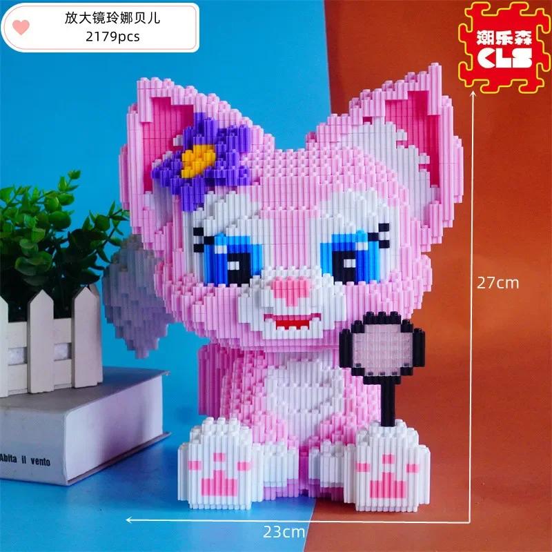 Disney Stellalou Linabell Bausteine Spielzeug Niedliches Puzzle Zusammenbaumodell Kinder Geburtstagsgeschenk Desktop-Dekor Sammlerstück