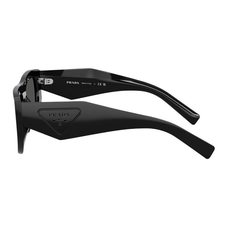 Prada Temple Branding Acetate Square Sunglasses Women's Black