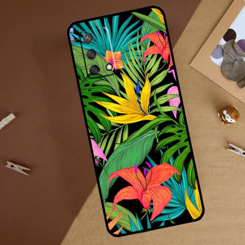 Tropical Leaves For Oppo A18 A38 A58 A78 A98 A40 A60 A80 A74 A94 A54 A16 A76 A96 A15 A57S A17 A77 Phone Case