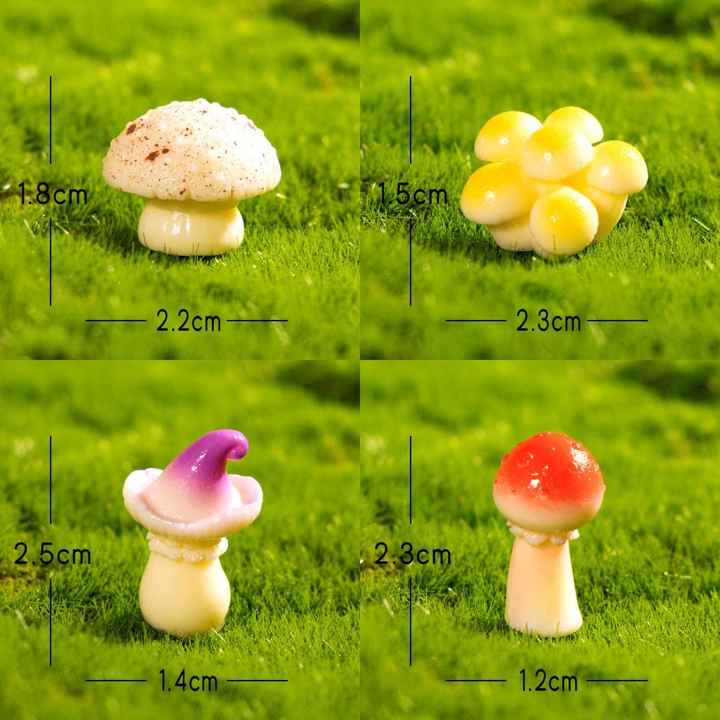 Resin Mushroom Miniatures For Micro Landscape Diy Craft Gift For Garden Decor Lovers
