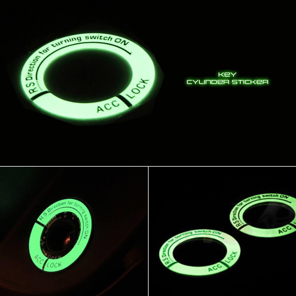 Key Cylinder Sticker, Luminous, Luminous, Seal, Protection, Scratch-Resistant, Key Bezel, Ignition Cover, Scooter, Motorcycle,