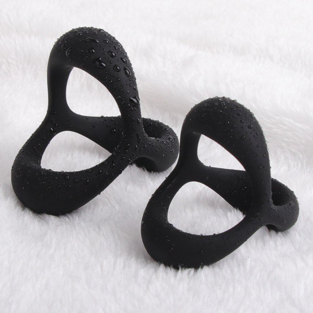 Elastische Verzögerungsringe, Ejakulationsverzögerungsring, Spermien-Verschlussring, Zeitverzögerung der Ejakulation für Sex, schwarzer Silikonring für Männer