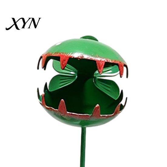 Durable Iron Yard Decoration Venus Flytrap Garden Stake, Metal Carnivorous Plant Art Ornament, Funny Piranha Stake Outdoor Lawn Patio Flower