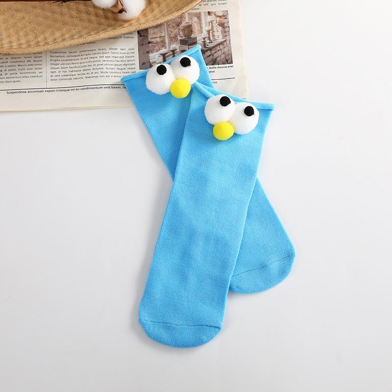 5 Paires Chaussettes Montantes 3D Stéréo Gros Yeux Couleur Bonbon