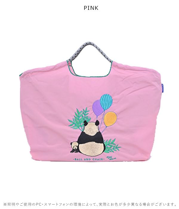 Authentic Ball and Chain Large Panda Shopping Bag 313110 [Ball & Chain] D.PANDA (PINK, Large)