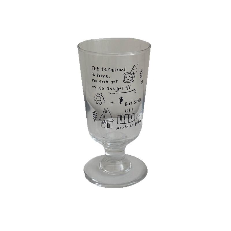 Shuangqi Minimalist Line Art High-Foot Glass Cups