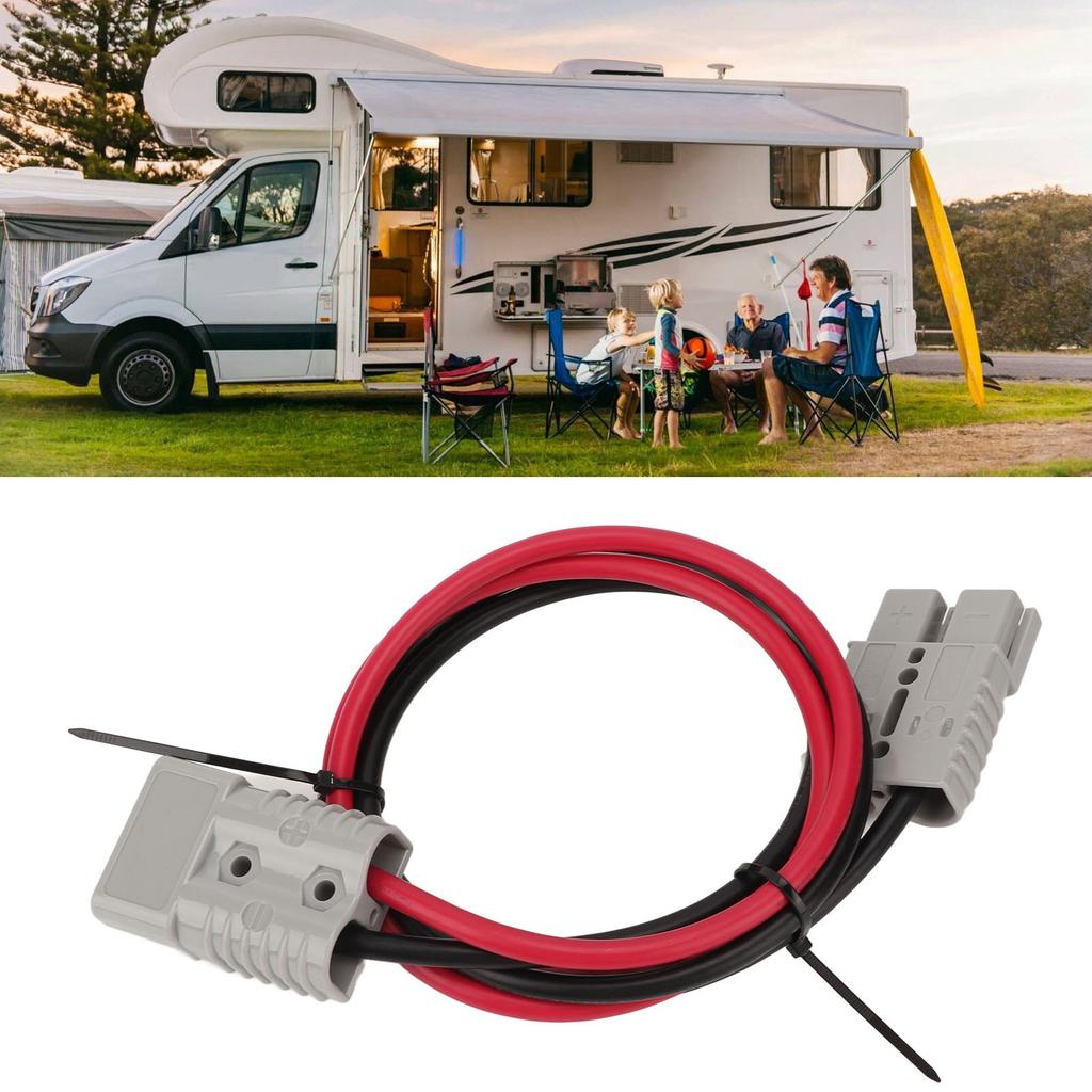 Battery Adapter Cable 6AWG Battery Power Connector 600V 175A 120cm/3.94ft for Automotive