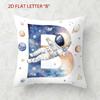 Astronaut Letter Print Pillow Cover Cosmic Space Theme Cushion Cover For Office Sofa Bedroom Living Room Home Decor Galaxy Style